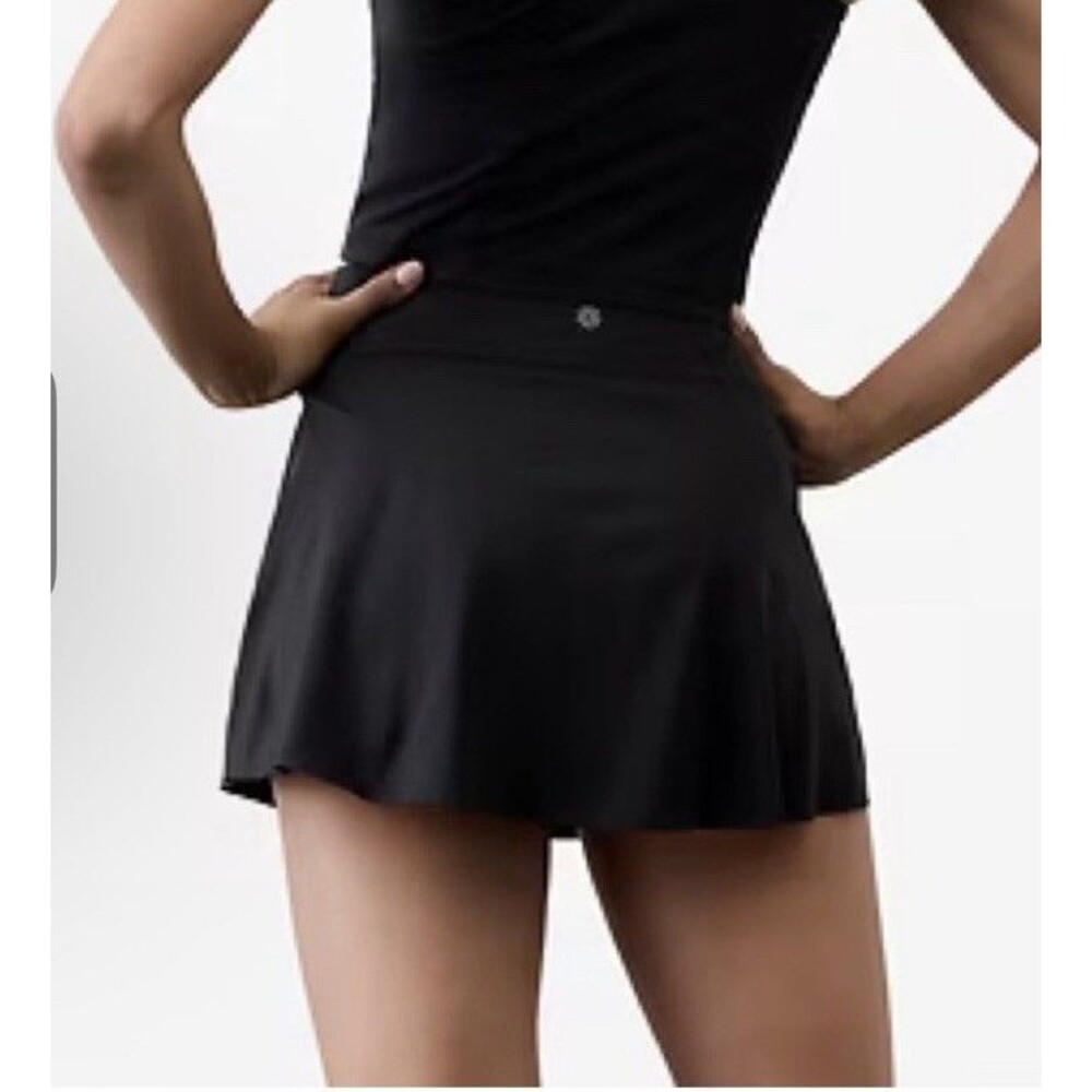 ATHLETA BLACK ACE HIGH RISE 13 1/2 TENNIS SKORT SKIRT 13.5" 657545 SZ XS